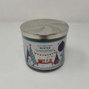 Bath & Body‎ Works WINTER 3-Wick Candle Soy Wax Blend Large Blue Exclusive Scent
